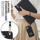 Rhombic Texture Card Bag Phone Case with Long Lanyard, For iPhone 17, For iPhone Air, For iPhone 15 Pro Max