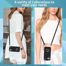 Rhombic Texture Card Bag Phone Case with Long Lanyard, For iPhone 17, For iPhone Air, For iPhone 15 Pro Max