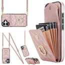 Rhombic Texture Card Bag Phone Case with Long Lanyard, For iPhone 17, For iPhone Air, For iPhone 15 Pro Max