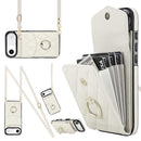 Rhombic Texture Card Bag Phone Case with Long Lanyard, For iPhone 17, For iPhone Air, For iPhone 15 Pro Max