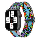 For Apple Watch Series 1-10 Painted Pattern Nylon Replacement Watch Band