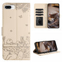 Cat Embossing Pattern Leather Phone Case with Lanyard, For iPhone XS Max, For iPhone X, For iPhone 7 Plus / 8 Plus