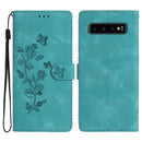Flower Butterfly Embossing Pattern Leather Phone Case