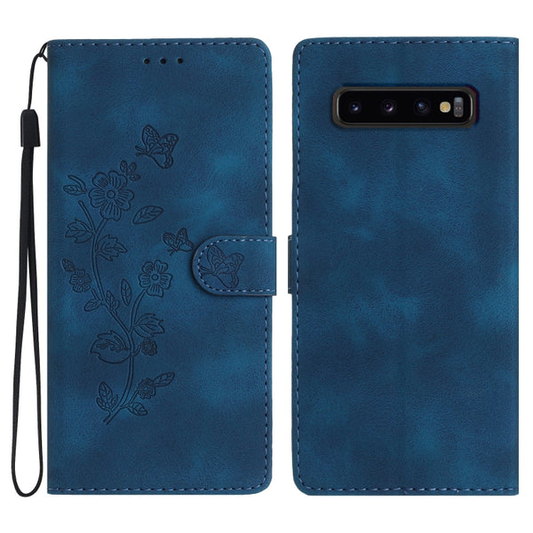 Flower Butterfly Embossing Pattern Leather Phone Case