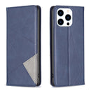 Rhombus Texture Magnetic Leather Phone Case, For iPhone 16 Pro Max, For iPhone 16 Pro, For iPhone 16 Plus, For iPhone 16