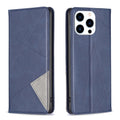 Rhombus Texture Magnetic Leather Phone Case, For iPhone 16 Pro Max, For iPhone 16 Pro, For iPhone 16 Plus, For iPhone 16
