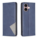 Rhombus Texture Magnetic Leather Phone Case, For iPhone 16 Pro Max, For iPhone 16 Pro, For iPhone 16 Plus, For iPhone 16