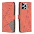 Magnetic Buckle Rhombus Texture Leather Phone Case, For iPhone 15 Pro Max, For iPhone 15 Pro, For iPhone 15 Plus, For iPhone 15