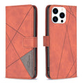 Magnetic Buckle Rhombus Texture Leather Phone Case, For iPhone 16 Pro Max, For iPhone 16 Pro, For iPhone 16 Plus, For iPhone 16