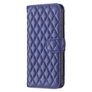 Diamond Lattice Wallet Flip Leather Phone Case, For iPhone 15