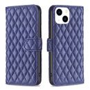 Diamond Lattice Wallet Flip Leather Phone Case, For iPhone 15
