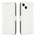Diamond Lattice Wallet Flip Leather Phone Case, For iPhone 15
