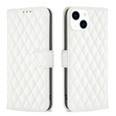 Diamond Lattice Wallet Flip Leather Phone Case, For iPhone 15