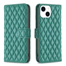 Diamond Lattice Wallet Flip Leather Phone Case, For iPhone 15