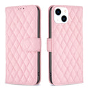 Diamond Lattice Wallet Flip Leather Phone Case, For iPhone 15