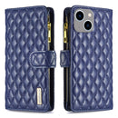 Diamond Lattice Zipper Wallet Leather Flip Phone Case, For iPhone 15 Pro Max, For iPhone 15 Pro, For iPhone 15 Plus, For iPhone 15