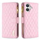 Diamond Lattice Zipper Wallet Leather Flip Phone Case, For iPhone 18 Pro/17 Pro, For iPhone 18 Pro Max/17 Pro Max, For iPhone 17, For iPhone 17 Air