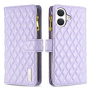 Diamond Lattice Zipper Wallet Leather Flip Phone Case, For iPhone 18 Pro/17 Pro, For iPhone 18 Pro Max/17 Pro Max, For iPhone 17, For iPhone 17 Air