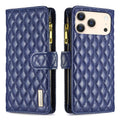 Diamond Lattice Zipper Wallet Leather Flip Phone Case, For iPhone 18 Pro/17 Pro, For iPhone 18 Pro Max/17 Pro Max, For iPhone 17, For iPhone 17 Air