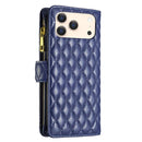 Diamond Lattice Zipper Wallet Leather Flip Phone Case, For iPhone 18 Pro/17 Pro, For iPhone 18 Pro Max/17 Pro Max, For iPhone 17, For iPhone 17 Air