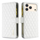 Diamond Lattice Zipper Wallet Leather Flip Phone Case, For iPhone 18 Pro/17 Pro, For iPhone 18 Pro Max/17 Pro Max, For iPhone 17, For iPhone 17 Air