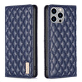 Diamond Lattice Magnetic Leather Flip Phone Case, For iPhone 15 Pro Max, For iPhone 15 Pro, For iPhone 15 Plus, For iPhone 15