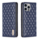 Diamond Lattice Magnetic Leather Flip Phone Case, For iPhone 15 Pro Max, For iPhone 15 Pro, For iPhone 15 Plus, For iPhone 15