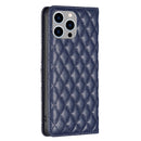 Diamond Lattice Magnetic Leather Flip Phone Case, For iPhone 15 Pro Max, For iPhone 15 Pro, For iPhone 15 Plus, For iPhone 15
