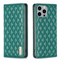 Diamond Lattice Magnetic Leather Flip Phone Case, For iPhone 15 Pro Max, For iPhone 15 Pro, For iPhone 15 Plus, For iPhone 15