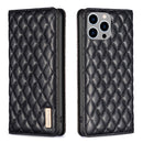 Diamond Lattice Magnetic Leather Flip Phone Case, For iPhone 15 Pro Max, For iPhone 15 Pro, For iPhone 15 Plus, For iPhone 15