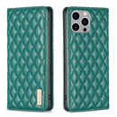 Diamond Lattice Magnetic Leather Flip Phone Case, For iPhone 15 Pro Max, For iPhone 15 Pro, For iPhone 15 Plus, For iPhone 15