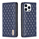 Diamond Lattice Magnetic Leather Flip Phone Case, For iPhone 16 Pro Max, For iPhone 16 Pro, For iPhone 16 Plus, For iPhone 16