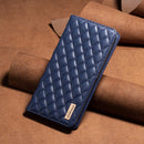 Diamond Lattice Magnetic Leather Flip Phone Case, For iPhone 16 Pro Max, For iPhone 16 Pro, For iPhone 16 Plus, For iPhone 16