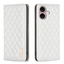 Diamond Lattice Magnetic Leather Flip Phone Case, For iPhone 16 Pro Max, For iPhone 16 Pro, For iPhone 16 Plus, For iPhone 16