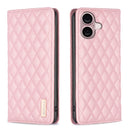 Diamond Lattice Magnetic Leather Flip Phone Case, For iPhone 16 Pro Max, For iPhone 16 Pro, For iPhone 16 Plus, For iPhone 16