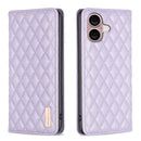 Diamond Lattice Magnetic Leather Flip Phone Case, For iPhone 16 Pro Max, For iPhone 16 Pro, For iPhone 16 Plus, For iPhone 16