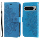 For Google Pixel 8a Embossed Leather folio wallet Phone Case