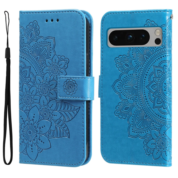 For Google Pixel 7 Pro Embossed Leather folio wallet Phone Case