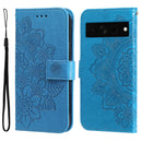 For Google Pixel 8a Embossed Leather folio wallet Phone Case