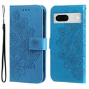 For Google Pixel 8a Embossed Leather folio wallet Phone Case