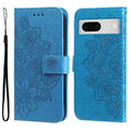 Seven-petal Flowers Embossing Leather Phone Case, For Google Pixel  7