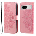 Seven-petal Flowers Embossing Leather Phone Case, For Google Pixel  7