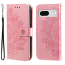 Seven-petal Flowers Embossing Leather Phone Case, For Google Pixel  7