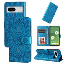Embossed Sunflower Leather Phone Case, For Google Pixel 7