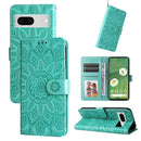 Embossed Sunflower Leather Phone Case, For Google Pixel 7