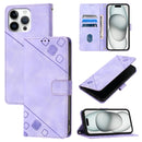 Skin-feel Embossed Leather Phone Case, For iPhone SE 2024, For iPhone 16 Pro Max, For iPhone 16 Pro, For iPhone 16 Plus