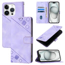 Skin-feel Embossed Leather Phone Case, For iPhone SE 2024, For iPhone 16 Pro Max, For iPhone 16 Pro, For iPhone 16 Plus