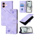 Skin-feel Embossed Leather Phone Case, For iPhone 16, For iPhone 15 Pro Max, For iPhone 15 Pro, For iPhone 15 Plus