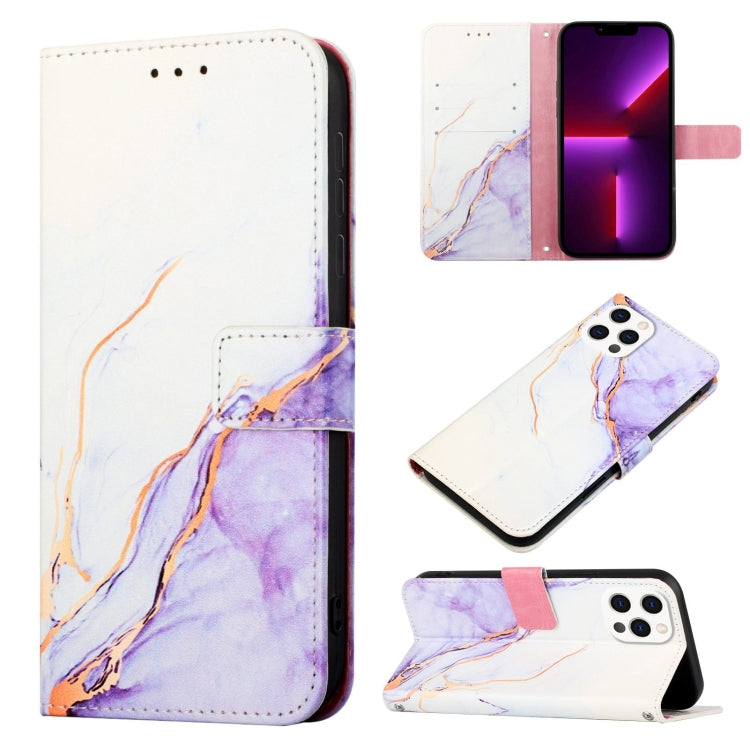 For iPhone 15 Marble Pattern Flip case Leather Phone Cover