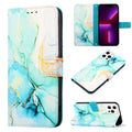 For Apple iPhone 15 Pro Max Marble Pattern Flip Case Leather Phone Cover